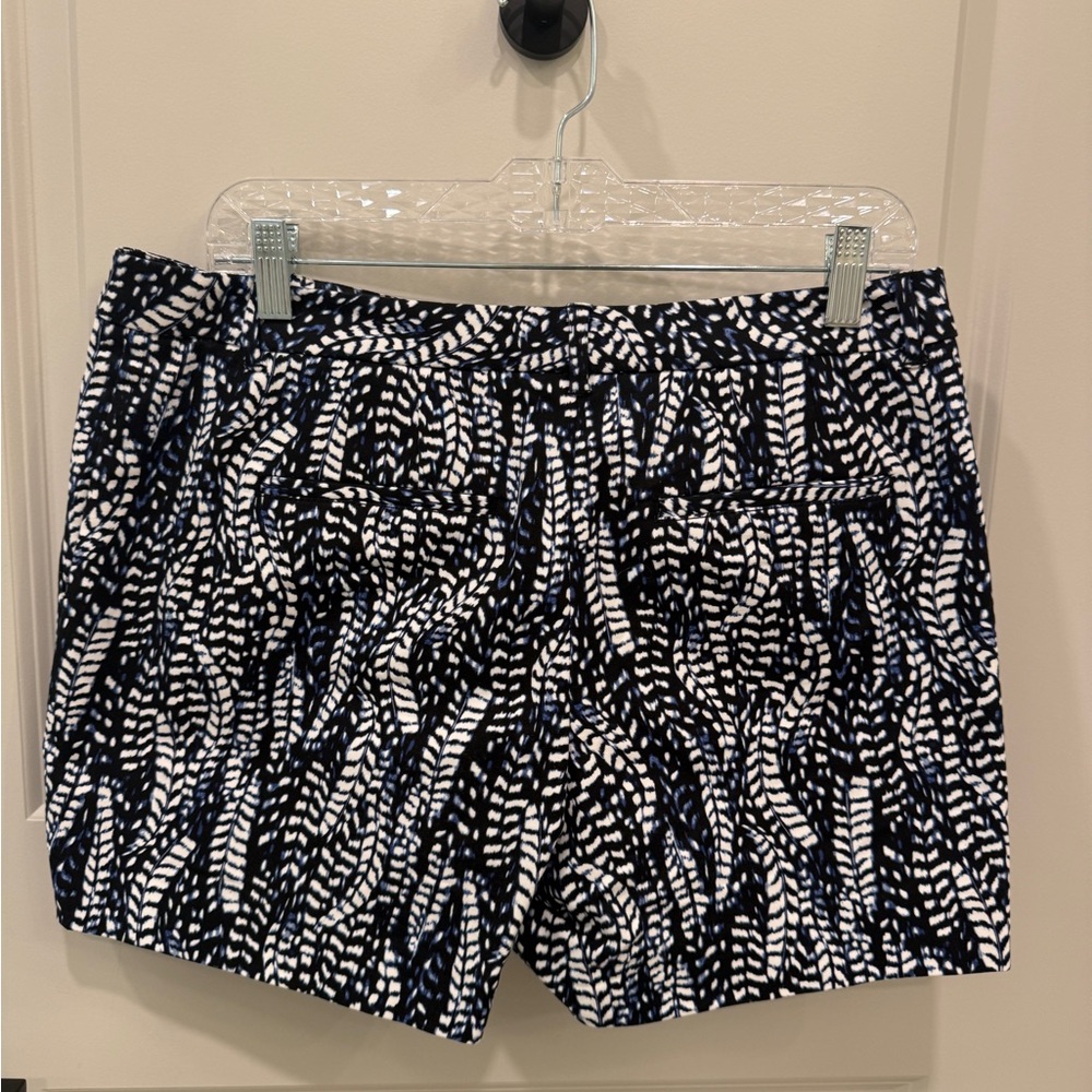 White House Black Market Navy and White Patterned Shorts
